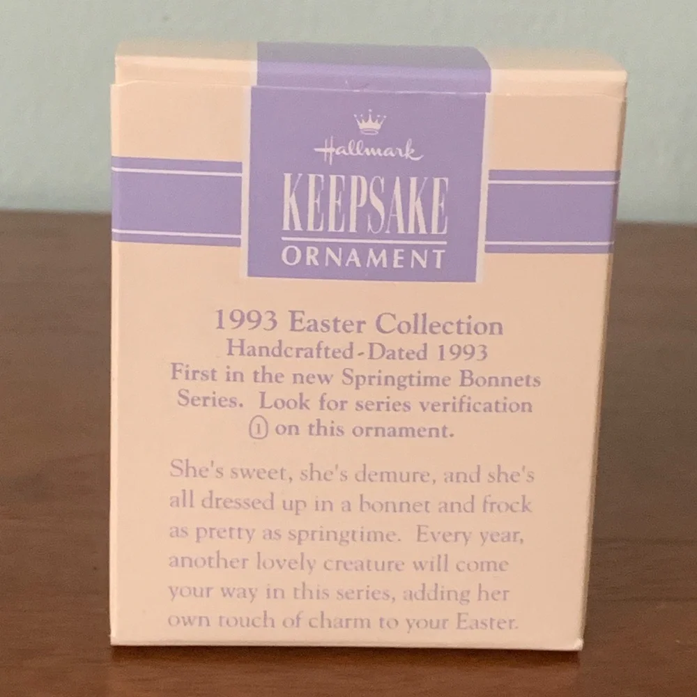 Hallmark Keepsake Spring Easter Ornament Springtime Bonnets 1993 #1 in Series